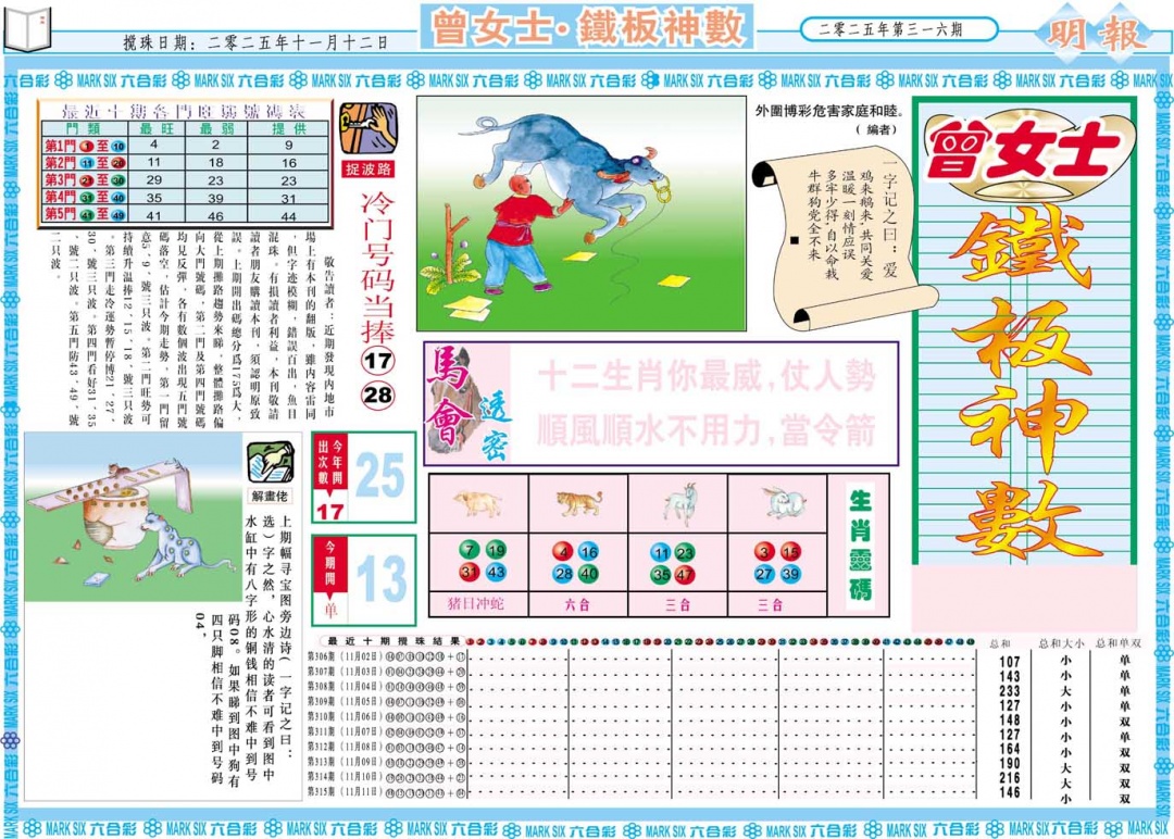 316期曾女士铁板神数A[图]