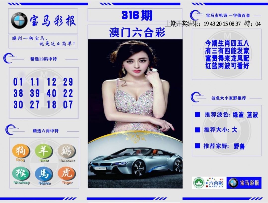 316期宝马彩报[图]