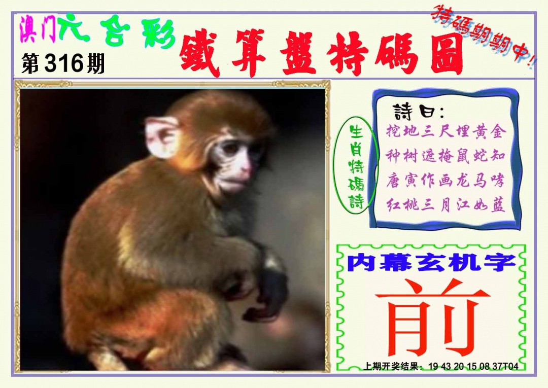 316期铁算盘特码图[图]