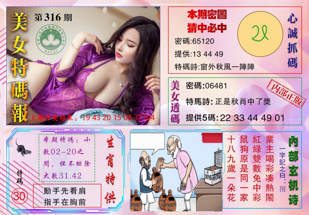 316期美女特码报[图]
