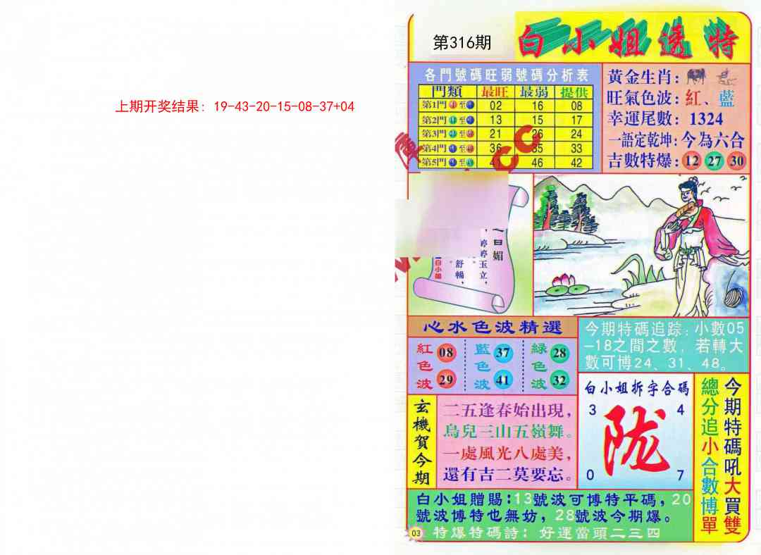 316期白小姐透特[图]