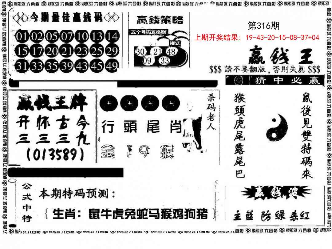 316期赢钱料[图]