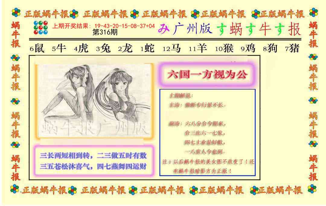 316期正版蜗牛报[图]