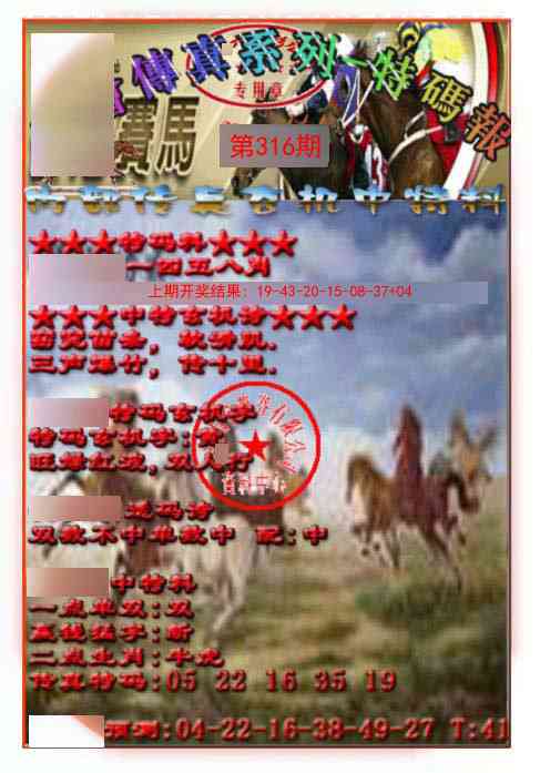 316期马会传真-特码报[图]