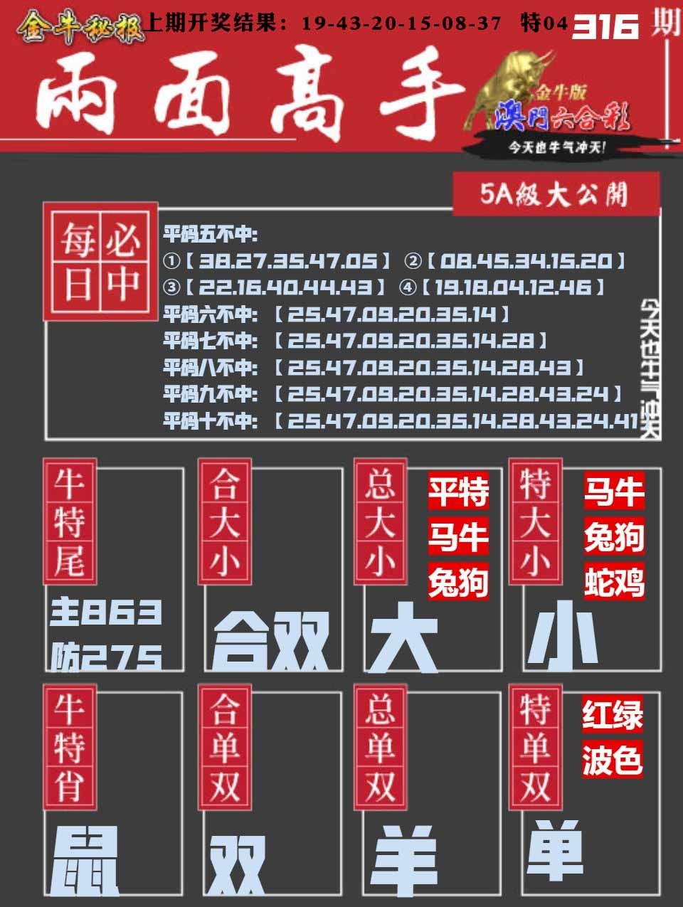 316期金牛两面高手[图]